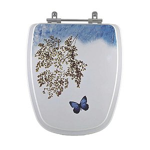 Tampa de Vaso Decorado Borboleta Mônaco para bacia Agnes.T