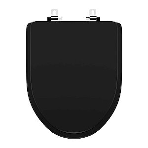 Assento Sanitário Laqueado Soft Close Gunna Preto para vaso Eternit