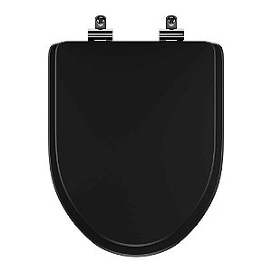 Assento Sanitário Poliester Soft Close Gunna Preto para vaso Eternit
