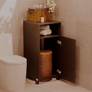 Armario Organizador Cesto De Roupas Para Banheiro com Rodinha Multiuso Preto