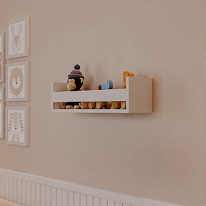 Prateleira Porta Brinquedo Branca 60 x 12cm Suporte Invisivel