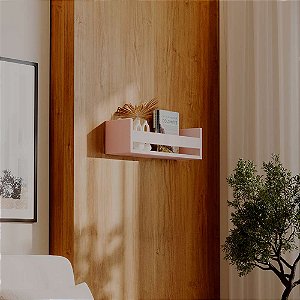 Prateleira Porta Livro Rosa 60 x 12cm Suporte Invisivel