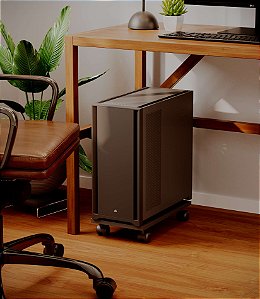 Base para CPU Puglia Preto com Rodízios Base para Gabinete de PC