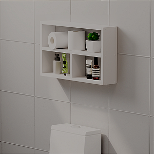 Nicho Decorativo Pequim Branco para Banheiro Lavabo