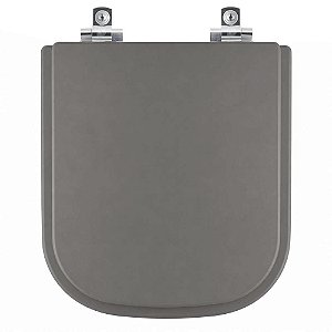 Assento Sanitário Laqueado Soft Close Elite Cinza Fosco para vaso Celite