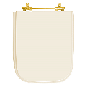 Assento Sanitário Tivoli Bone para vaso Ideal Standard Com Ferragem Dourada