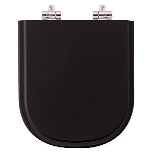 Assento Sanitário Poliéster Soft Close Vogue Plus Preto para vaso Deca