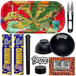 Kit Tabacaria Headshop Completo Bandeja Cuia Seda Piteira Mocó Tesoura Slick
