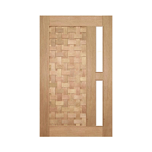 Porta Pivotante Couro Trançado para Vidro