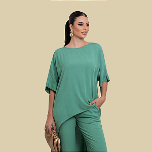 Conjunto mule em viscose sarjada