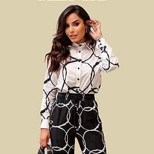 Camisa Social com Círculos