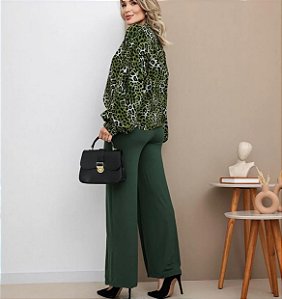 Blusa animal print verde