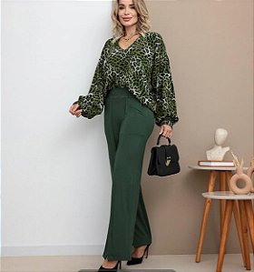 Blusa animal print verde