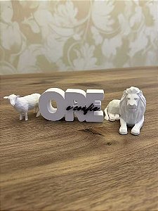 Decoração Premium Ore e confie Leão de Judá e Cordeiro Sagrado de Deus