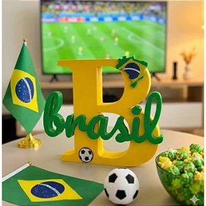 DECORAÇÃO BRASIL COPA 2026 - LETRA B BRASIL 3D