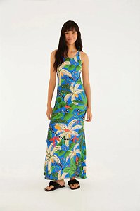 Vestido Longo Estampado Ilha Da Noite