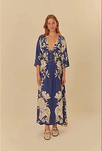 VESTIDO LONGO ESTAMPADO JARDIM TRANQUILO
