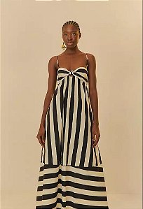 Vestido Alcinhas Listra Preto