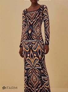 Vestido Tricot Jacquard Alba - Farm