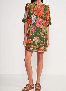 Vestido Curto Estampado Floral Verde - Colcci