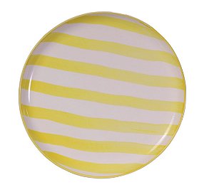 PRATO SOBREMESA LISTRAS AMARELO