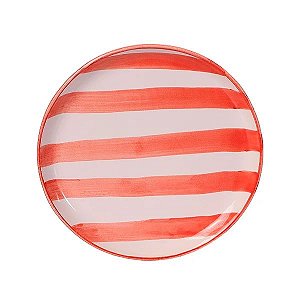 PRATO SOBREMESA LISTRAS VERMELHO