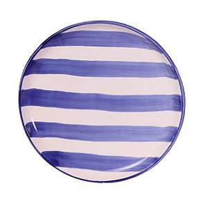 PRATO SOBREMESA LISTRAS AZUL