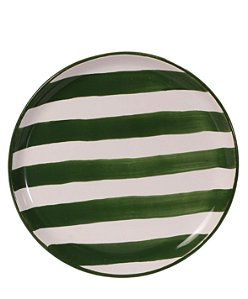 PRATO SOBREMESA LISTRAS VERDE