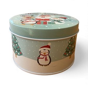 Pote de Metal azul Merry Christmas