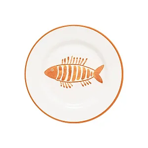 Prato de Sobremesa Aquarele Náutico Laranja – 20cm ( 6 unidades)