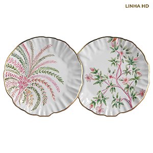 Prato Raso Pink Palm ( 6 unidades)