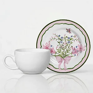 Xícara chá Belle Floral – 6 Unidades