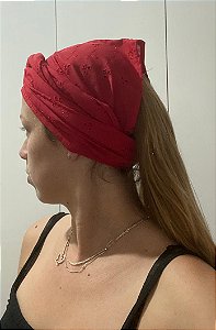 Pano de cabeça Laise umbanda, candomblé - VERMELHO