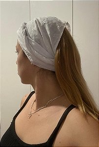 Pano de cabeça Laise umbanda, candomblé - BRANCO