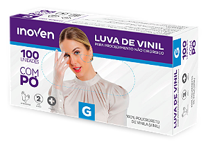 Luva Vinil Com Pó -procedimento Transparente Inoven G 100un