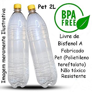 Garrafas Pet 2L para armazenar alimentos com tampa - Kti 15un