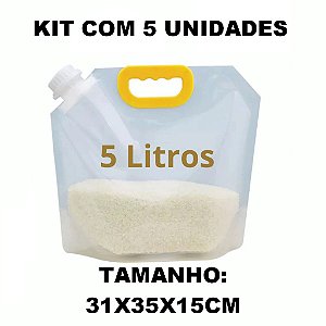 Saco Organizador para Alimentos com rosca hermético 5L KIT 5UN