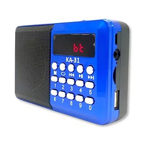Mini Rádio Portátil Bluetooth/FM/USB KA-31 - Kapbom