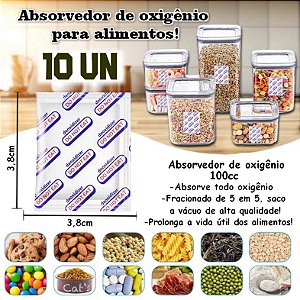 Absorvedor de Oxigênio 100cc c/ 10un até 1L