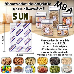 ABSORVEDOR DE OXIGÊNIO 200CC até 2,5L, kit c/ 5 SUPER OFERTA PARA QUEM ESTÁ COMEÇANDO