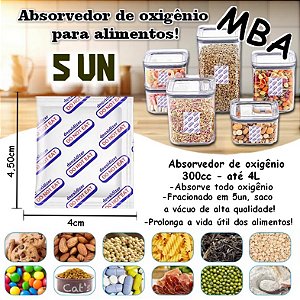 ABSORVEDOR DE OXIGÊNIO 300CC até 4L, com 5un SUPER PROMOÇÃO