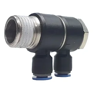 CONEXÃO TIPO BANJO 2 SAÍDAS 360° PHT2-08-04 G 1/2" X TUBO 8