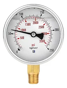 MANOMETRO VERTICAL GLICERINADO Ø40 G1/8" 250 BAR HMAN40-250