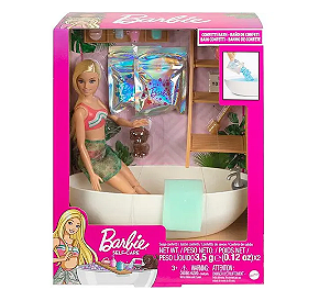 HKT92 BARBIE BANHO DE CONFETE COM BONECA
