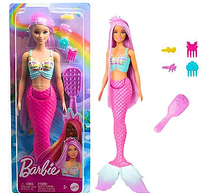 HRR00 BARBIE BONECA CABELO LONGO DE SONHO SEREIA