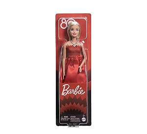 JGD25 BARBIE 80 ANIVERSARIO VESTIDO VERMELHO RUBI