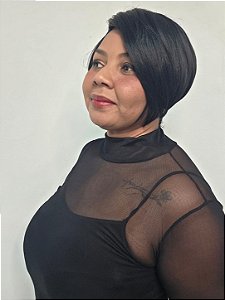 ASHA - Wig Cacheada 20cm Orgânica Premium | Preta