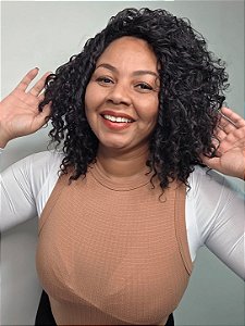 DALILA - Wig Cacheada 40cm Bioproteína | Castanho Escuro