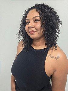 DALILA - Wig Cacheada 40cm Bioproteína | Castanho Escuro