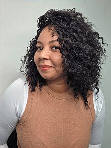 DALILA - Wig Cacheada 40cm Bioproteína | Preta